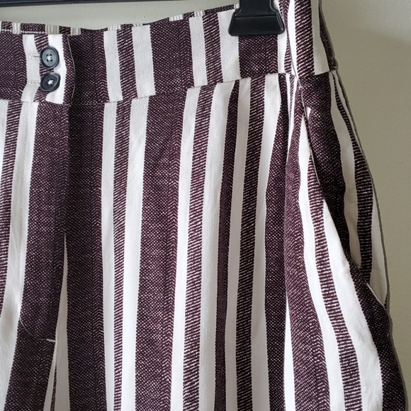H&M | Brown Stripe Wide Leg Capri. Sz. 14 - Picture 4 of 9